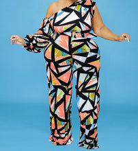 Load image into Gallery viewer, Geometric One-Sleeve Jumpsuit
