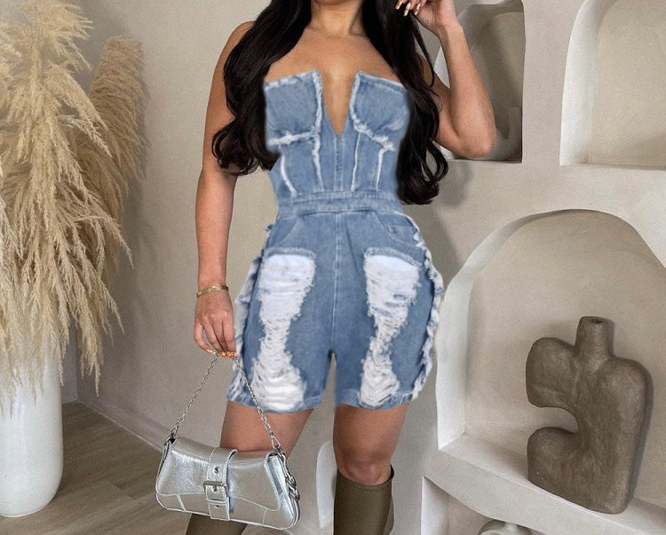 Denim Romper