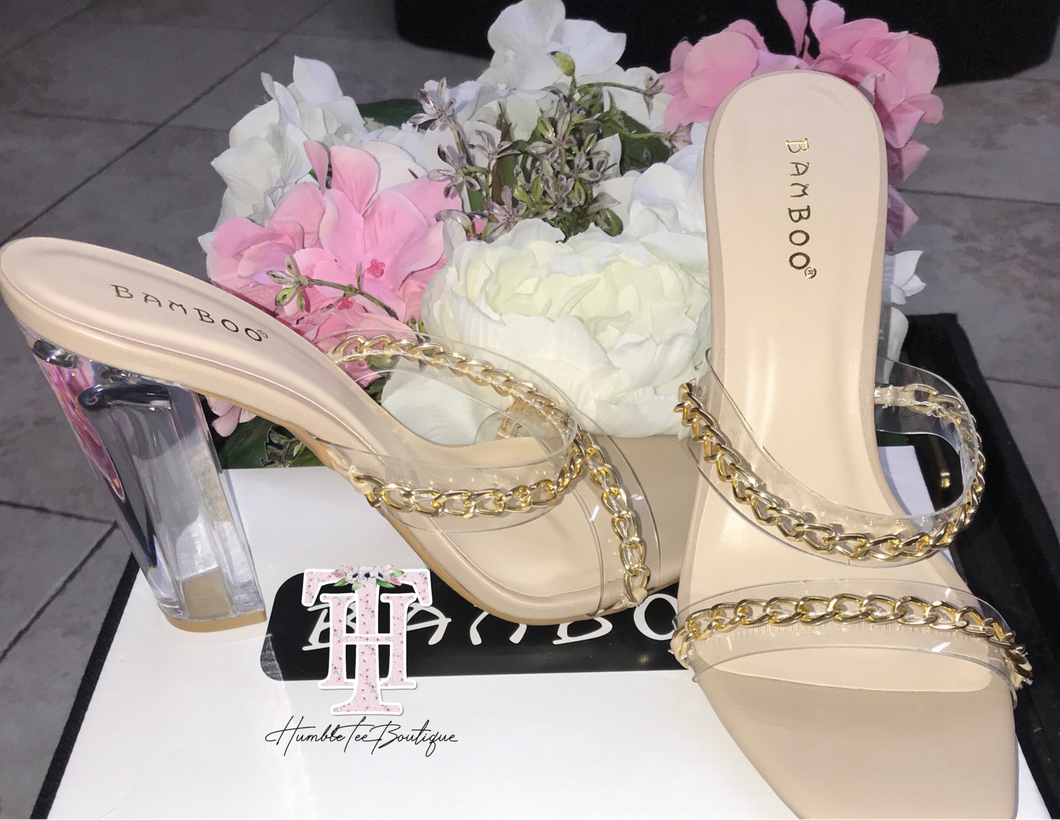 Stylish Chain Clear Heels