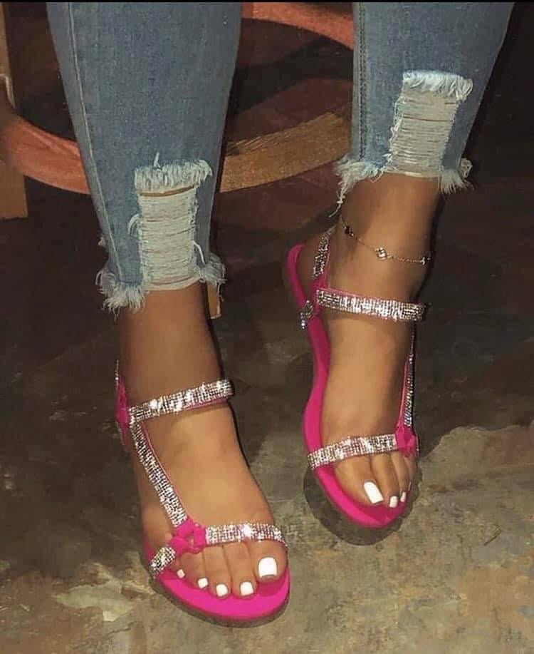 Pink Rhinestone Sandals